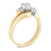Thumbnail Image 2 of 0.16 CT. T.W. Diamond Three Stone Slant Bridal Set in 10K Gold