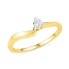 0.16 CT. T.W. Diamond Three Stone Slant Bridal Set in 10K Gold