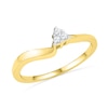 Thumbnail Image 3 of 0.16 CT. T.W. Diamond Three Stone Slant Bridal Set in 10K Gold
