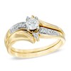 Thumbnail Image 0 of 0.25 CT. T.W. Diamond Slant Bridal Set in 10K Gold