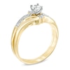 0.25 CT. T.W. Diamond Slant Bridal Set in 10K Gold