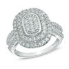 1.00 CT. T.W. Diamond Double Oval Frame Ring in 10K White Gold