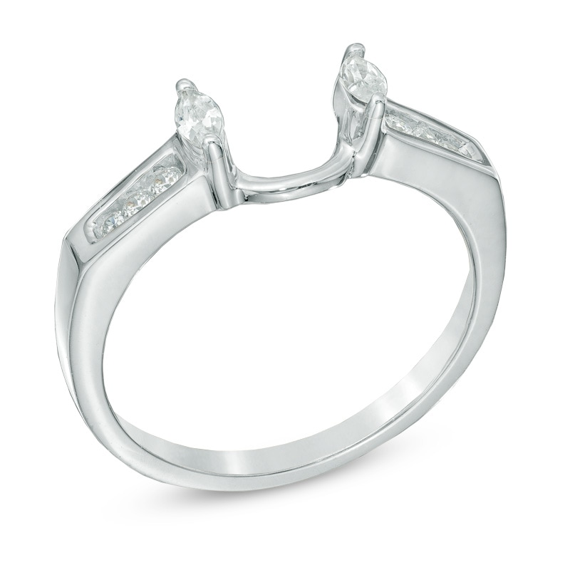 0.25 CT. T.W. Marquise Diamond Solitaire Enhancer in 10K White Gold
