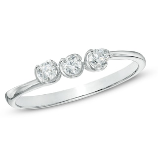 0.20 CT. T.W. Diamond Three Stone Promise Ring in 10K White Gold