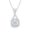Thumbnail Image 1 of 0.25 CT. T.W. Diamond Square Cluster Pendant in 10K White Gold