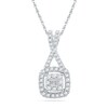 Thumbnail Image 0 of 0.25 CT. T.W. Diamond Square Cluster Pendant in 10K White Gold