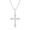 Thumbnail Image 1 of 0.25 CT. T.W. Diamond Cross Pendant in 10K White Gold