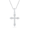 Thumbnail Image 0 of 0.25 CT. T.W. Diamond Cross Pendant in 10K White Gold