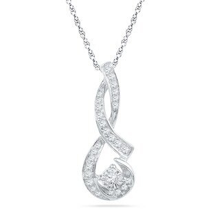 0.16 CT. T.W. Diamond Pendant in Sterling Silver