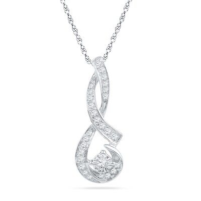 0.16 CT. T.W. Diamond Pendant in Sterling Silver