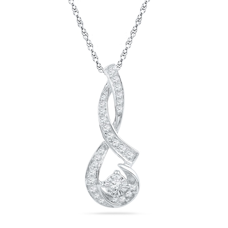 0.16 CT. T.W. Diamond Pendant in Sterling Silver