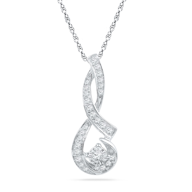 0.16 CT. T.W. Diamond Pendant in Sterling Silver|Peoples Jewellers