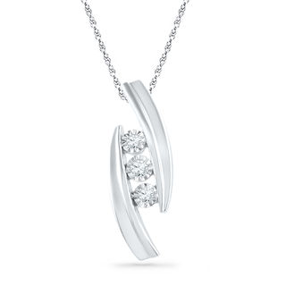 Sirena 0.33 CT. T.W. Diamond Three Stone Pendant in 14K White Gold Peoples Jewellers