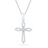 Thumbnail Image 0 of 0.16 CT. T.W. Diamond Cross Pendant in Sterling Silver