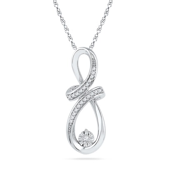 0.12 CT. T.W. Diamond Infinity Pendant in Sterling Silver