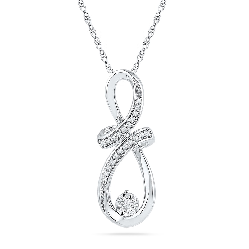 0.12 CT. T.W. Diamond Infinity Pendant in Sterling Silver