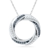 Thumbnail Image 1 of 0.25 CT. T.W. Black and White Diamond Circle Pendant in Sterling Silver