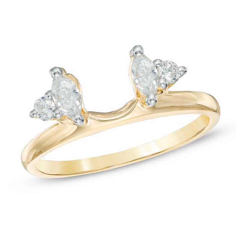 0.33 CT. T.W. Marquise and Round Diamond Solitaire Enhancer in 10K Gold