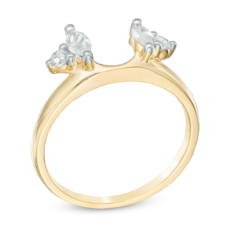 0.33 CT. T.W. Marquise and Round Diamond Solitaire Enhancer in 10K Gold