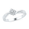 0.12 CT. T.W. Diamond Tilted Square Cluster Promise Ring in 10K White Gold