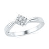 Thumbnail Image 0 of 0.12 CT. T.W. Diamond Tilted Square Cluster Promise Ring in 10K White Gold