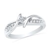 Thumbnail Image 1 of 0.20 CT. T.W. Princess-Cut Diamond Bypass Promise Ring in 10K White Gold
