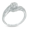 Thumbnail Image 2 of 0.33 CT. T.W. Diamond Cluster Swirl Engagement Ring in 10K White Gold