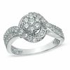 Thumbnail Image 0 of 0.75 CT. T.W. Diamond Cluster Engagement Ring in 10K White Gold