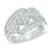Thumbnail Image 0 of 1.50 CT. T.W. Diamond Triple Cluster Ring in 14K White Gold