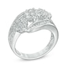 Thumbnail Image 1 of 1.50 CT. T.W. Diamond Triple Cluster Ring in 14K White Gold