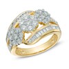 Thumbnail Image 0 of 1.50 CT. T.W. Diamond Triple Cluster Ring in 14K Gold