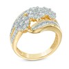 Thumbnail Image 1 of 1.50 CT. T.W. Diamond Triple Cluster Ring in 14K Gold