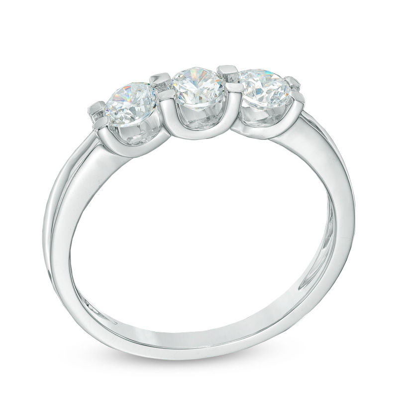 0.50 CT. T.W. Diamond Three Stone Ring 10K White Gold