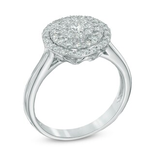 0.50 CT. T.W. Diamond Layered Frame Ring in 10K White Gold