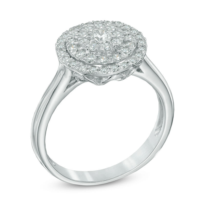 0.50 CT. T.W. Diamond Layered Frame Ring in 10K White Gold