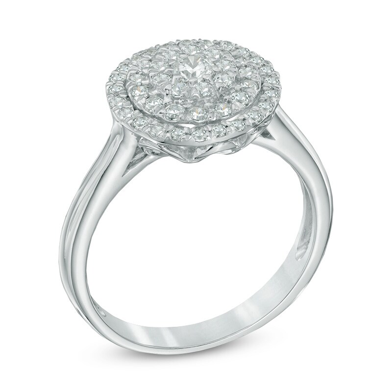 0.50 CT. T.W. Diamond Layered Frame Ring in 10K White Gold