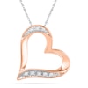 Thumbnail Image 0 of Diamond Accent Tilted Heart Pendant in 10K Rose Gold