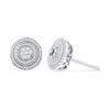 Thumbnail Image 1 of 0.50 CT. T.W. Diamond Layered Frame Stud Earrings in 10K White Gold