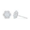 Thumbnail Image 1 of 0.50 CT. T.W. Diamond Flower Cluster Stud Earrings in 10K White Gold