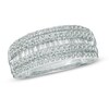 Thumbnail Image 0 of 0.50 CT. T.W. Baguette and Round Diamond Layered Band in 10K White Gold