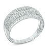 0.50 CT. T.W. Baguette and Round Diamond Layered Band in 10K White Gold