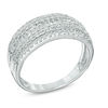 Thumbnail Image 1 of 0.50 CT. T.W. Baguette and Round Diamond Layered Band in 10K White Gold