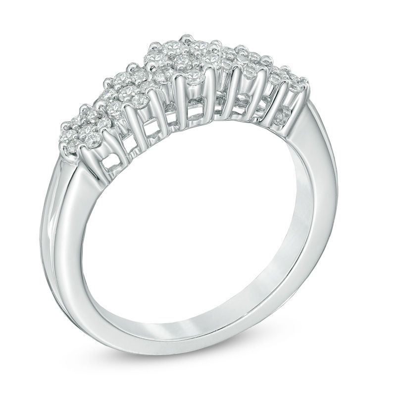 0.50 CT. T.W. Diamond Five Cluster Band 10K White Gold