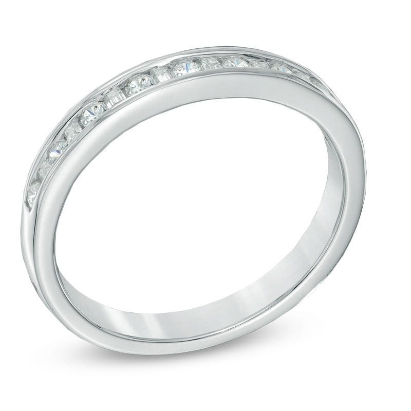 Main Image 2 of 0.25 CT. T.W. Baguette and Round Diamond Alternating Band in 10K White Gold