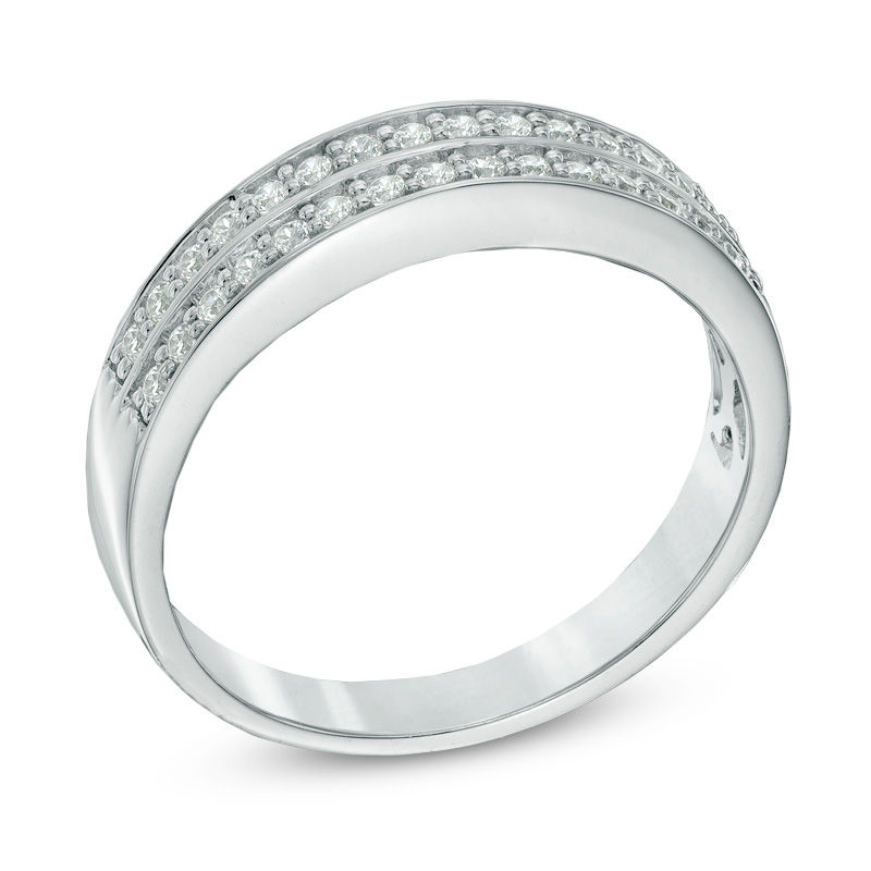 0.25 CT. T.W. Diamond Double Row Anniversary Band in 10K White Gold
