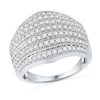 1.00 CT. T.W. Diamond Multi-Row Anniversary Band in 10K White Gold