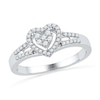 Thumbnail Image 0 of 0.20 CT. T.W. Diamond Heart Frame Ring in Sterling Silver