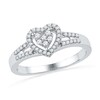 Thumbnail Image 1 of 0.20 CT. T.W. Diamond Heart Frame Ring in Sterling Silver