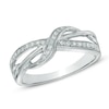 Thumbnail Image 0 of 0.10 CT. T.W. Diamond Sideways Infinity Ring in Sterling Silver