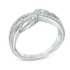 Thumbnail Image 2 of 0.10 CT. T.W. Diamond Sideways Infinity Ring in Sterling Silver